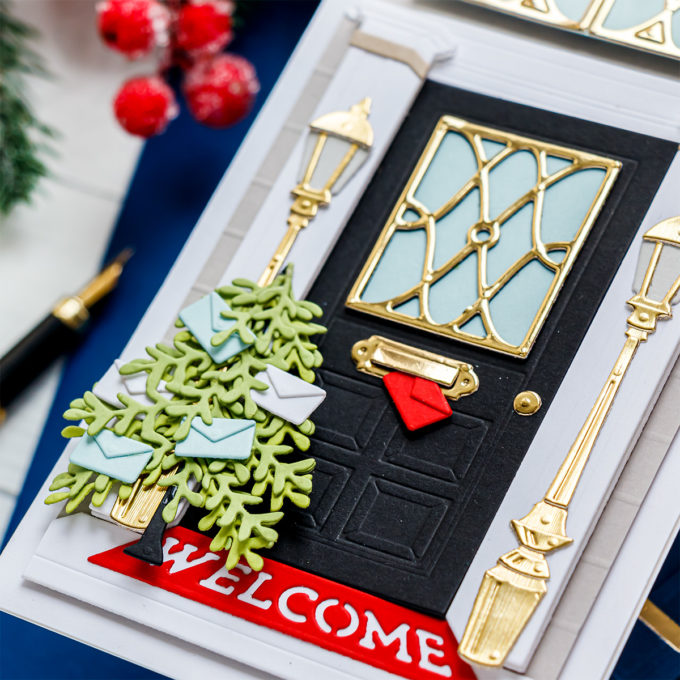 Create an Interactive Slimline Christmas Photo Card with Spellbinders Club Dies. Video tutorial by Yana Smakula