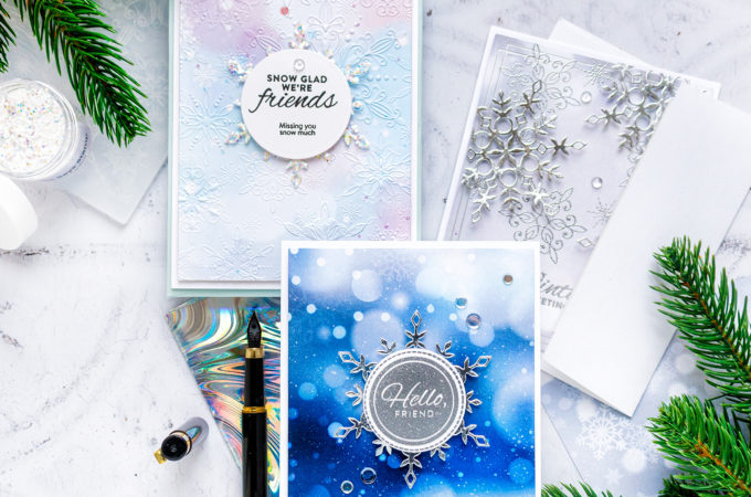 Create stunning winter snowflake cards with Simon Says Stamp January 2021 Card Kit!
