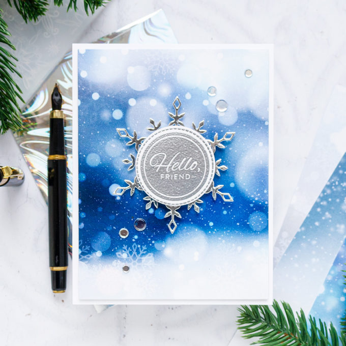 Create stunning winter snowflake cards with Simon Says Stamp January 2021 Card Kit! 