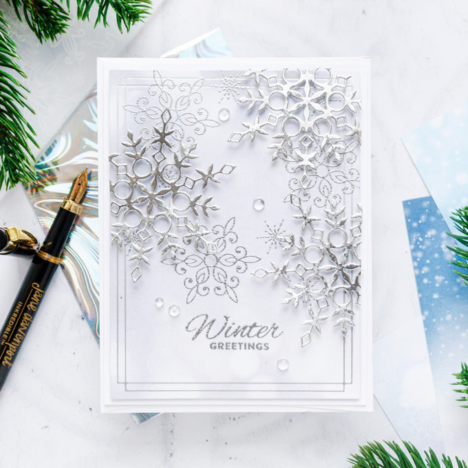Create stunning winter snowflake cards with Simon Says Stamp January 2021 Card Kit! 