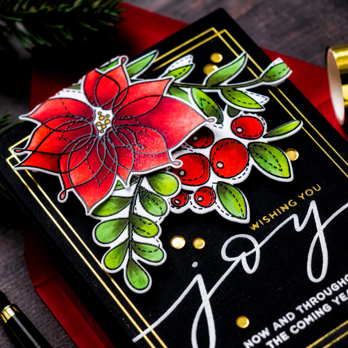 Simon Says Stamp | Foiling, Embossing, Stamping & More. Wishing You Joy Christmas Greeting Card by Yana Smakula