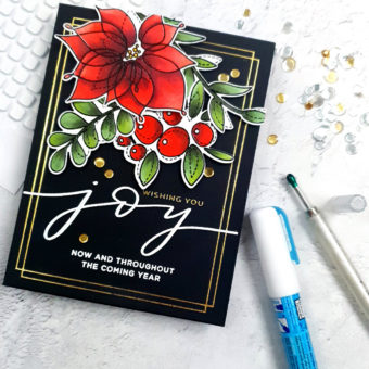 Simon Says Stamp | Foiling, Embossing, Stamping & More. Wishing You Joy Christmas Greeting Card by Yana Smakula