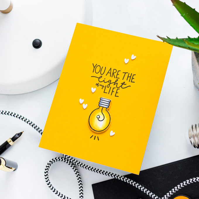 YOU ARE THE LIGHT OF MY LIFE CARD. Pun Intended Handmade Greeting Cards - Light Puns. Video tutorial by Yana Smakula featuring LIGHT ME UP cz263c