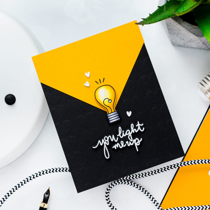 YOU LIGHT ME UP CARD. Pun Intended Handmade Greeting Cards - Light Puns. Video tutorial by Yana Smakula featuring LIGHT ME UP cz263c