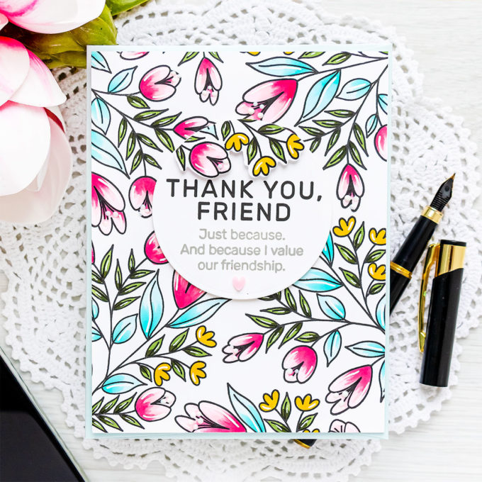 Simon Says Stamp | Floral Pattern Friendship Card | Video tutorial featuring BEST FRIEND EVER sss202280c #simonsaysstamp #cardmaking 