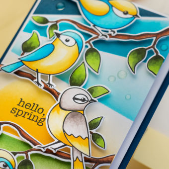 Simon Says Stamp | Hello Beautiful Release - Spring Birds Mini Slimline Card by Yana Smakula #cardmaking #stamping #simonsaysstamp