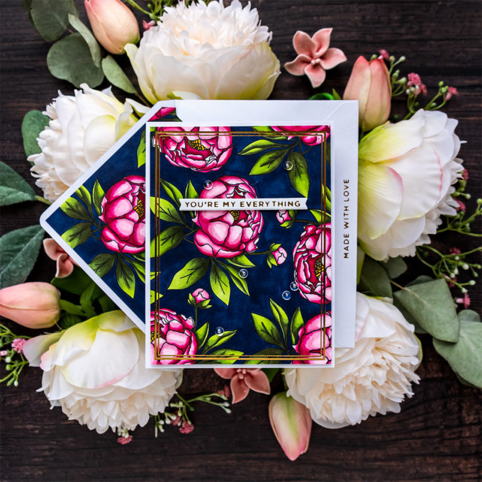 Simon Says Stamp | Floral Pattern Card & Matching Envelope Liner | Video tutorial by Yana Smakula featuring BEST FRIEND EVER sss202280c #simonsaysstamp #cardmaking #glimmerhotfoilsystem