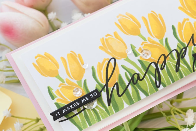 Simon Says Stamp | Layered Spring Tulips featuring LAYERED TULIPS sss202121. Handmade card by Yana Smakula #simonsaysstamp #cardmaking #sssendacard