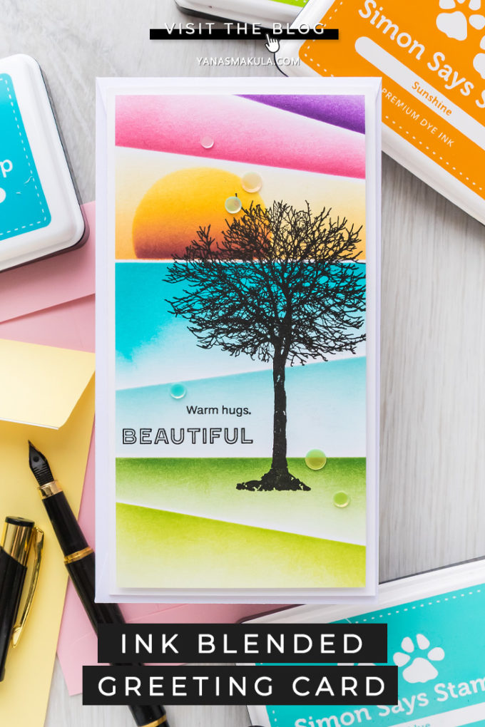 Simon Says Stamp | Angled Ink Blending | Video tutorial featuring ALL SEASONS TREE sss302265, SLIMLINE SCENE BUILDER ssst121496, A2 MASKS ssst121492 #simonsaysstamp #cardmaking #inkblending