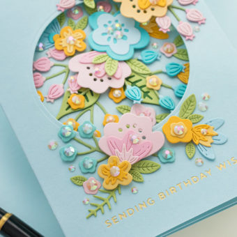 Gatefold Birthday Card with Die Cut Florals and Foiling | Video