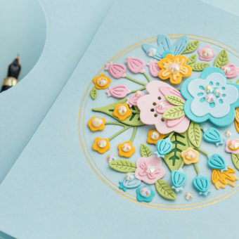 Gatefold Birthday Card with Die Cut Florals and Foiling | Video