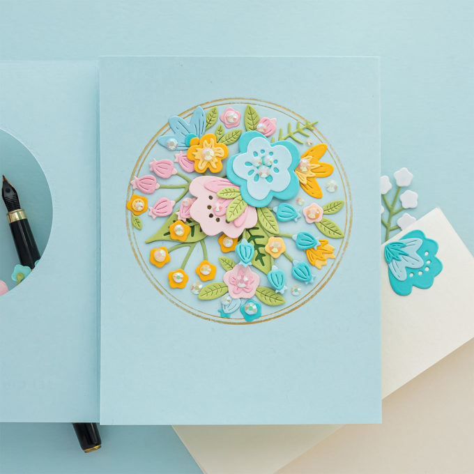 Gatefold Birthday Card with Die Cut Florals and Foiling | Video