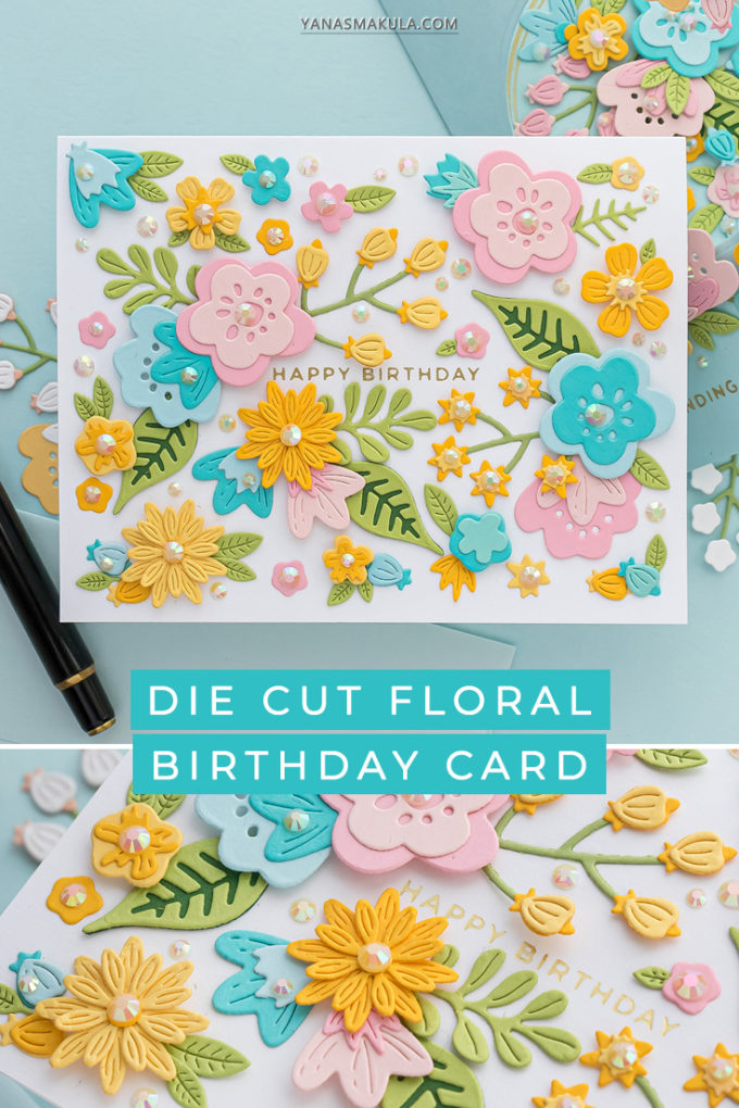 Gatefold Birthday Card with Die Cut Florals and Foiling | Video