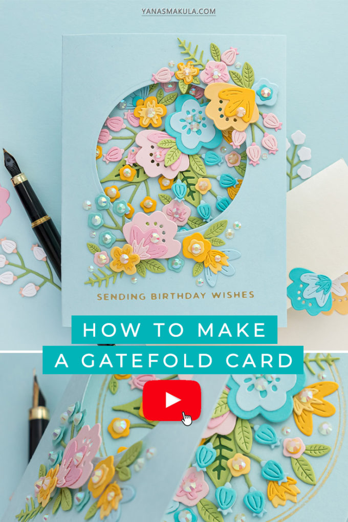 Gatefold Birthday Card with Die Cut Florals and Foiling | Video