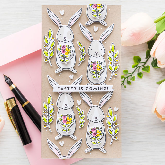 Simon Says Stamp | Easter Is Coming - Bunny Pattern Mini Slimline Card | Video