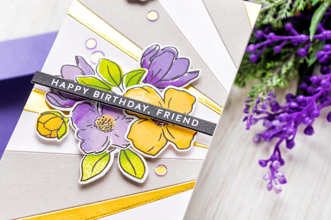 Simon Says Stamp | Mini Slimline Birthday in Yellow and Purple