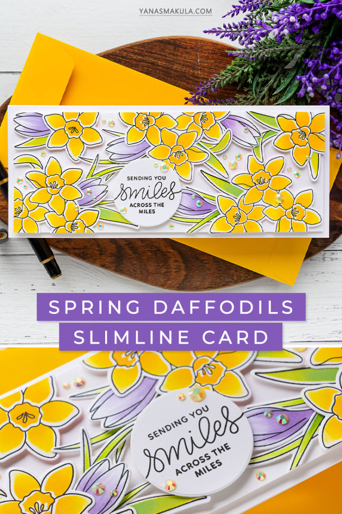 Pretty Pink Posh | Spring Daffodils Slimline Card | Video