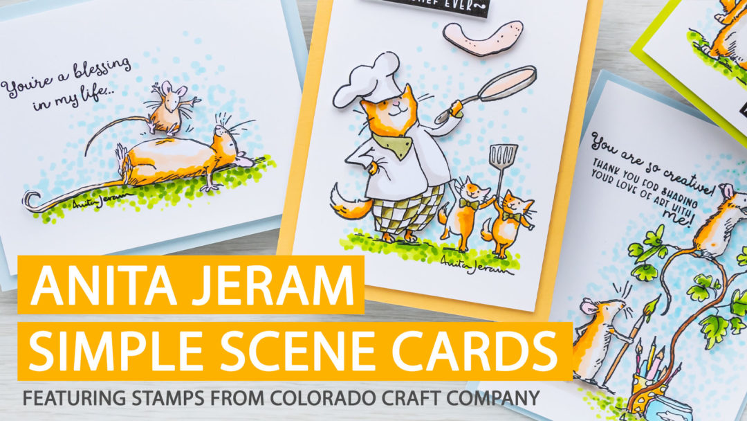 Colorado Craft Company | Simple Scene Cards with Anita Jeram Stamps & Copic Markers | Video