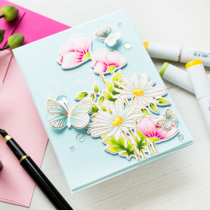 MFT Stamps | Faux Watercolor with Copic Markers | Video
