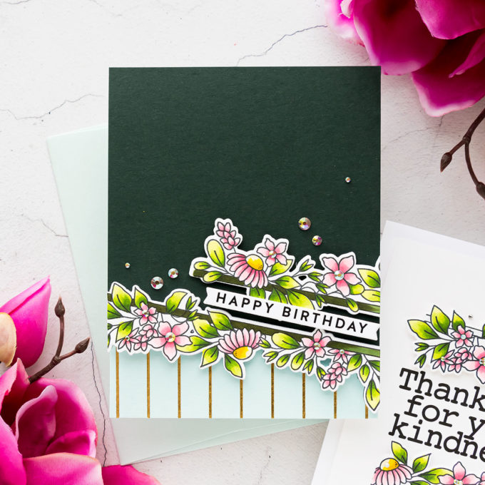 Simon Says Stamp | Slimline Florals on A2 Cards 4 Ways | Video