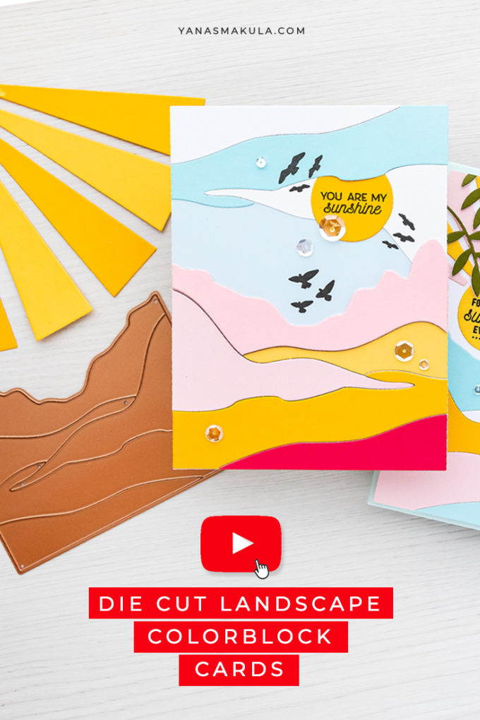 Spellbinders | Landscape ColorBlock Cards with June'21 Small Die of the Month | Video