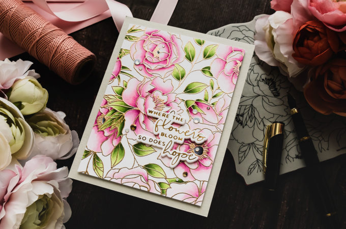 Simon Says Stamp | Copic Kissing Technique - Delicate Outline Flowers Card. Video
