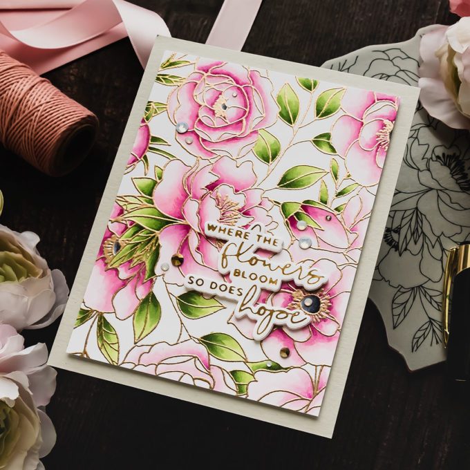 Simon Says Stamp | Copic Kissing Technique - Delicate Outline Flowers Card. Video