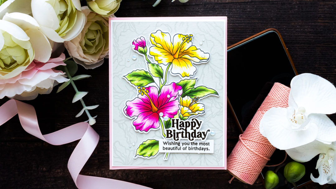 Simon Says Stamp | Happy Birthday Hibiscus Card by Yana Smakula featuring HIBISCUS BLOOMS sss202338c #simonsaysstamp #sssmakemagic