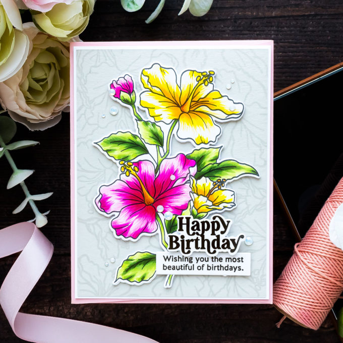 Simon Says Stamp | Happy Birthday Hibiscus Card by Yana Smakula featuring HIBISCUS BLOOMS sss202338c #simonsaysstamp #sssmakemagic