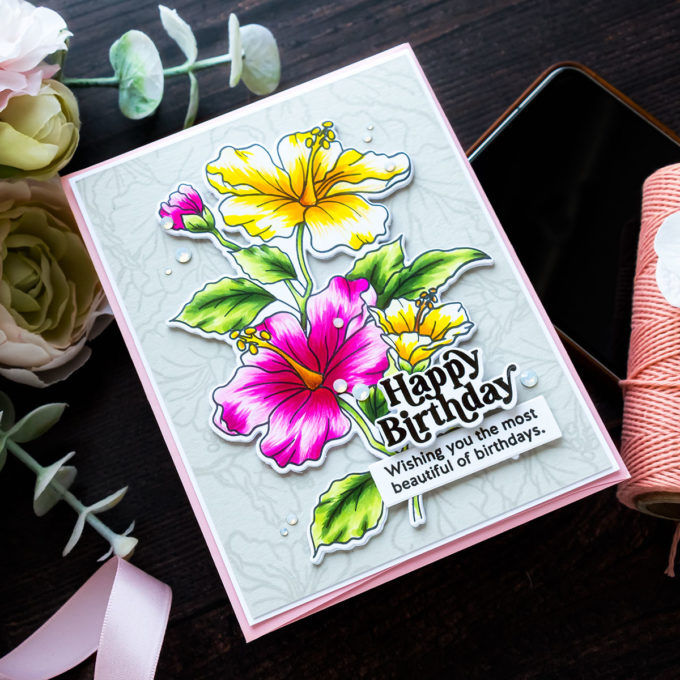 Simon Says Stamp | Happy Birthday Hibiscus Card by Yana Smakula featuring HIBISCUS BLOOMS sss202338c #simonsaysstamp #sssmakemagic