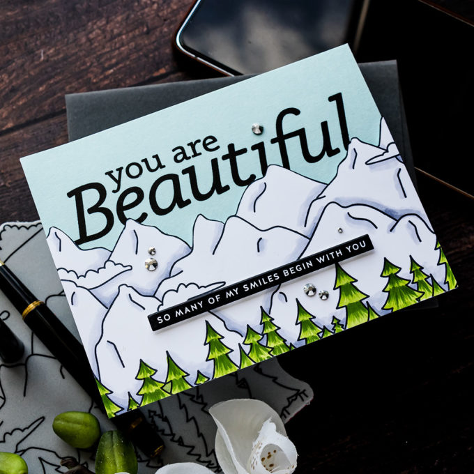 Simon Says Stamp | So Many of My Smiles Begin With You - Mountainscape Card