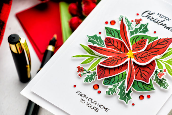 It's STAMPtember! Happy Poinsettia CAS Christmas Card