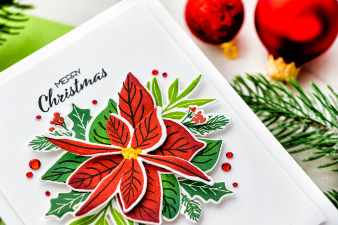 It's STAMPtember! Happy Poinsettia CAS Christmas Card