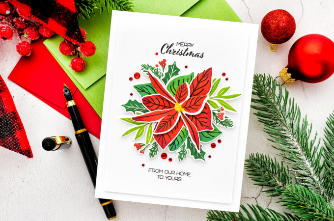 It's STAMPtember! Happy Poinsettia CAS Christmas Card