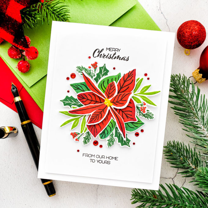 It's STAMPtember! Happy Poinsettia CAS Christmas Card