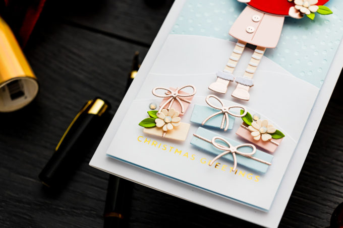 Spellbinders | It’s a Christmas Season – Christmas Girl Slimline Card. Video | Blog Hop + Giveaway