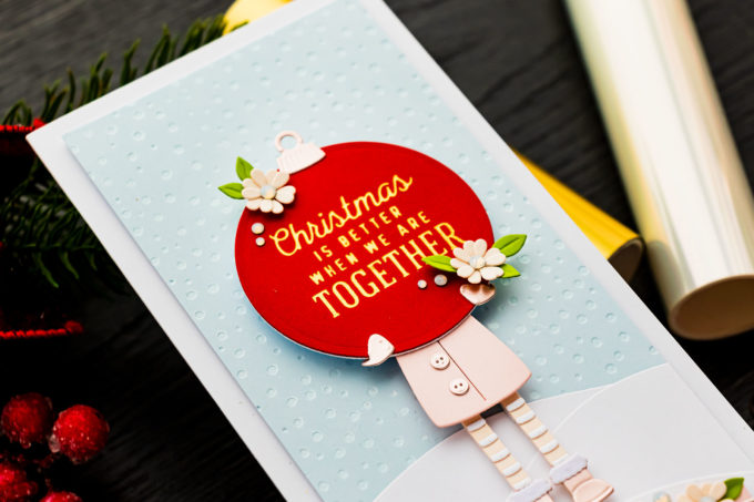 Spellbinders | It’s a Christmas Season – Christmas Girl Slimline Card. Video | Blog Hop + Giveaway