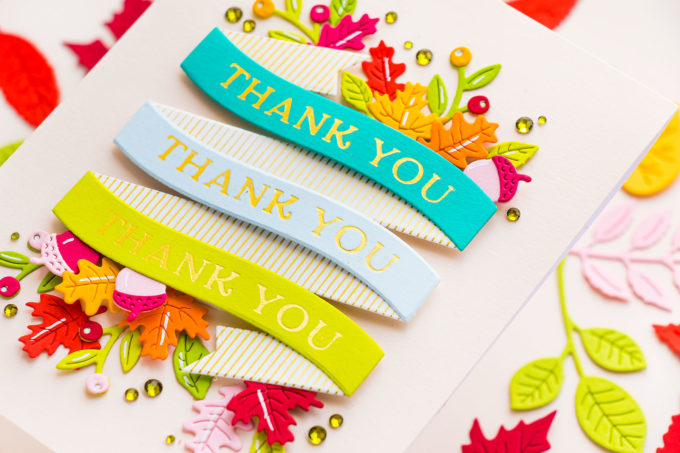 Spellbinders | Glimmering Build a Banner - Fall Thank You Card with September'21 Glimmer of the Month | Video