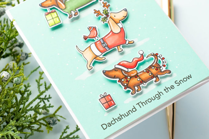 MFT Stamps | Dachshunds Christmas Cards. Video