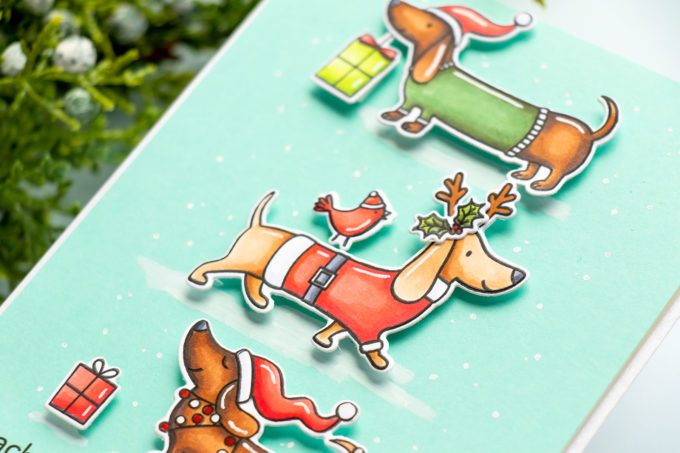 MFT Stamps | Dachshunds Christmas Cards. Video