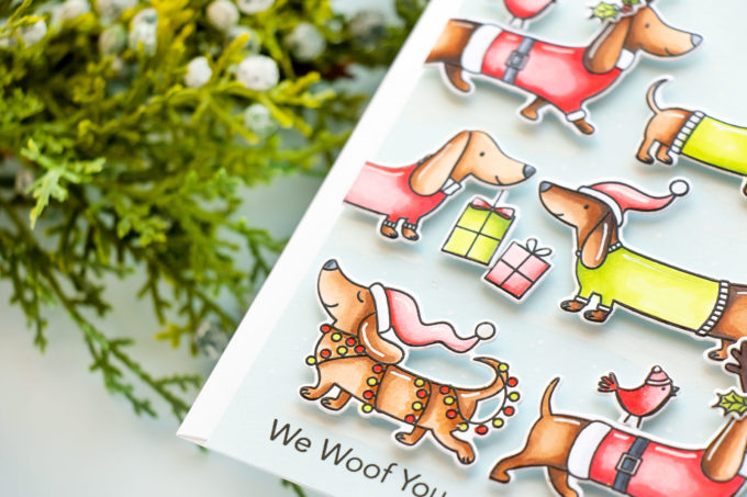 MFT Stamps | Dachshunds Christmas Cards. Video