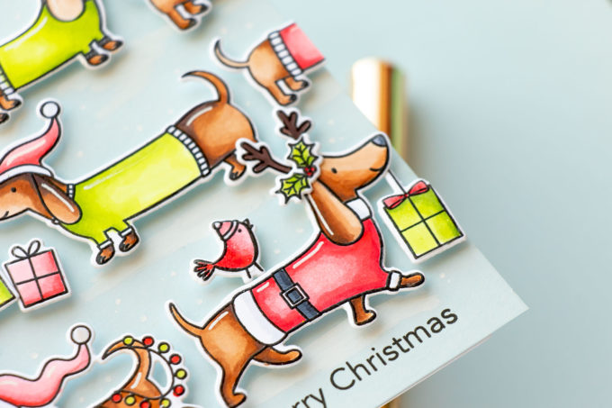 MFT Stamps | Dachshunds Christmas Cards. Video