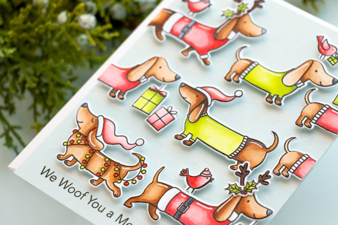 MFT Stamps | Dachshunds Christmas Cards. Video