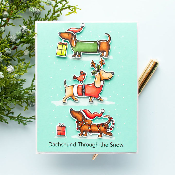 MFT Stamps | Dachshunds Christmas Cards. Video