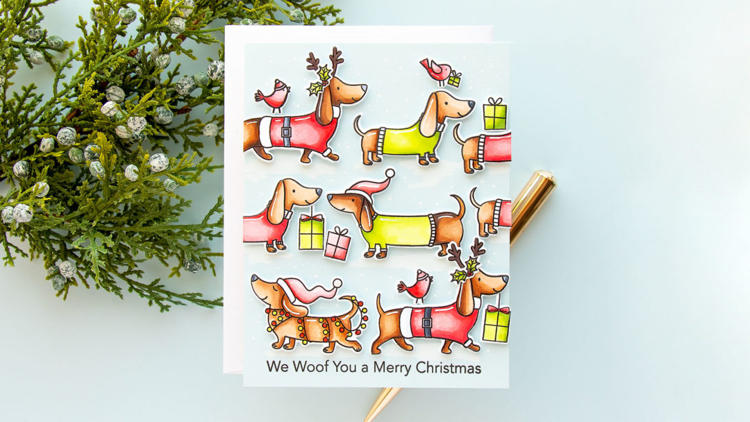 MFT Stamps | Dachshunds Christmas Cards. Video