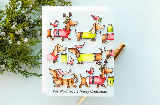 MFT Stamps | Dachshunds Christmas Cards. Video