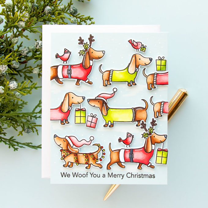 MFT Stamps | Dachshunds Christmas Cards. Video