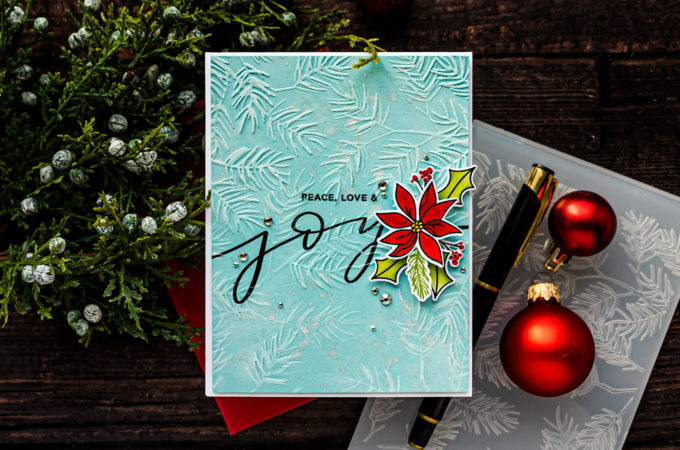 Simon Says Stamp | Delicate Pine Embossed Christmas Card