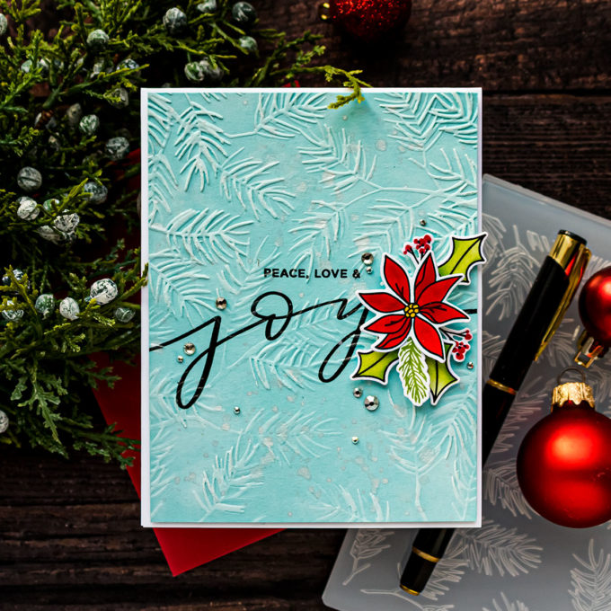 Simon Says Stamp | Delicate Pine Embossed Christmas Card