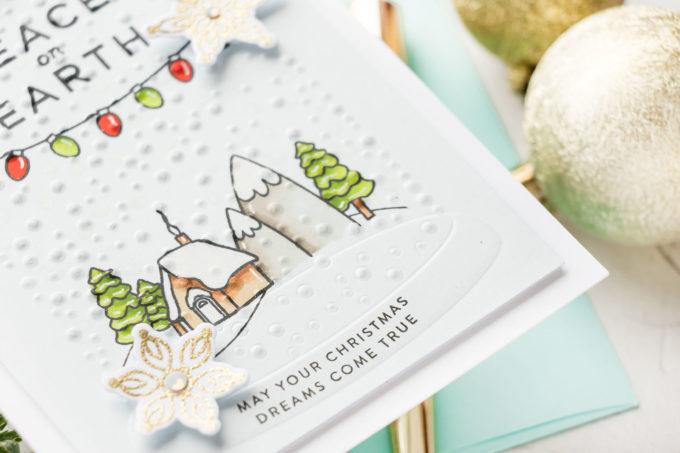 Simon Says Stamp | Sprinkle Snowglobe Embossed Christmas Card featuring Simon Says Stamp Embossing Folder SPRINKLE SNOWGLOBE sf247